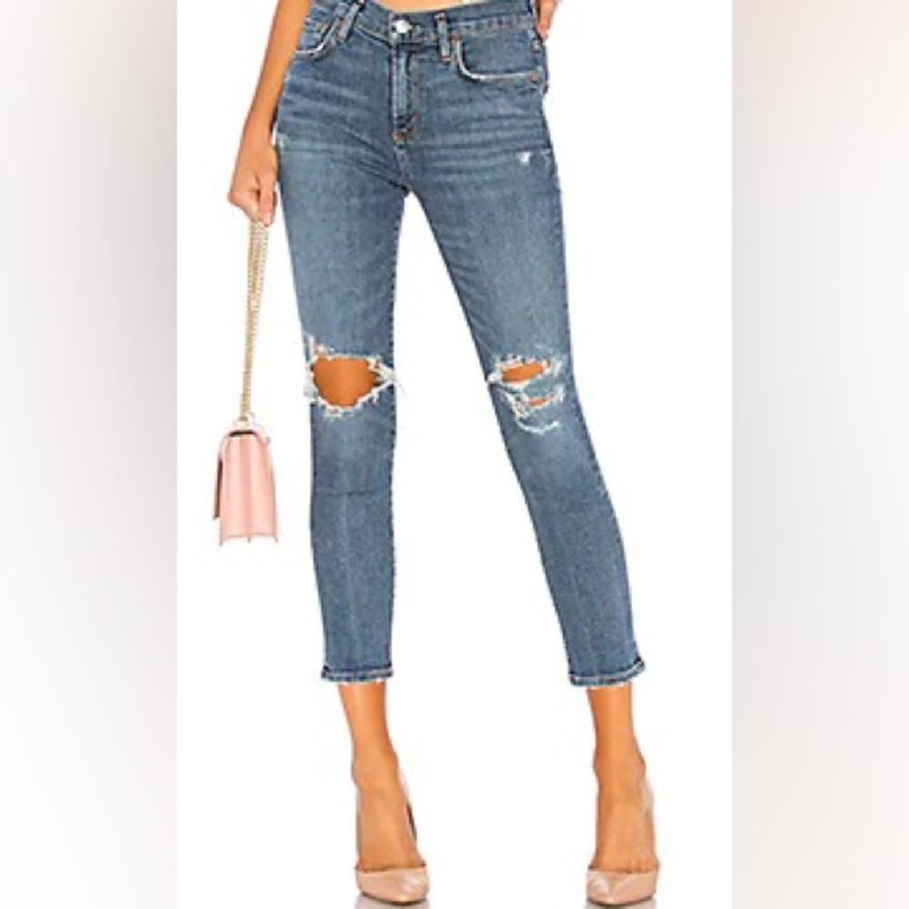 AGOLDE Sophie High Rise Skinny Crop in Spite
Color: Spite   Size: 27